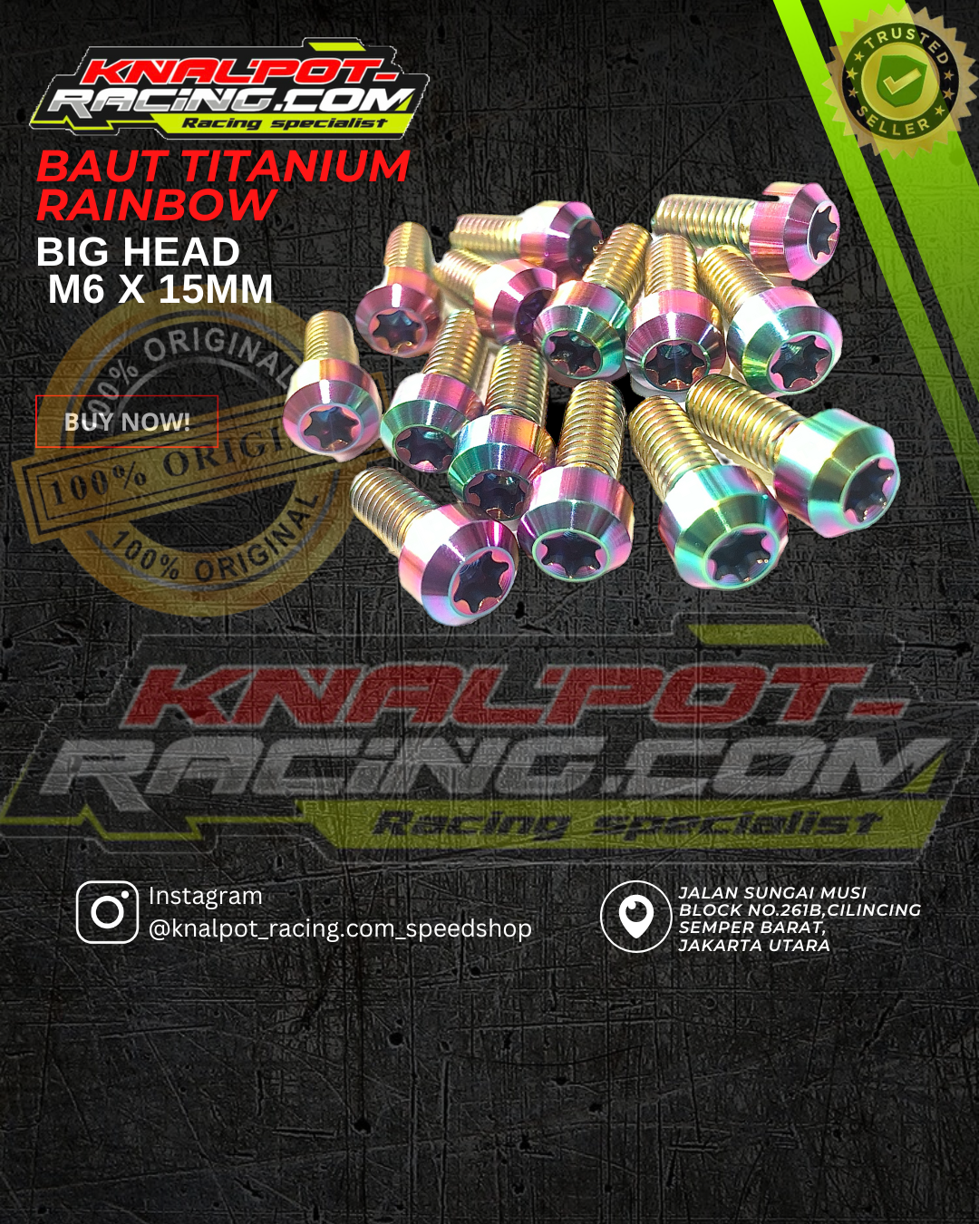 BAUT TITANIUM RAINBOW SMALL HEAD M6X15MM